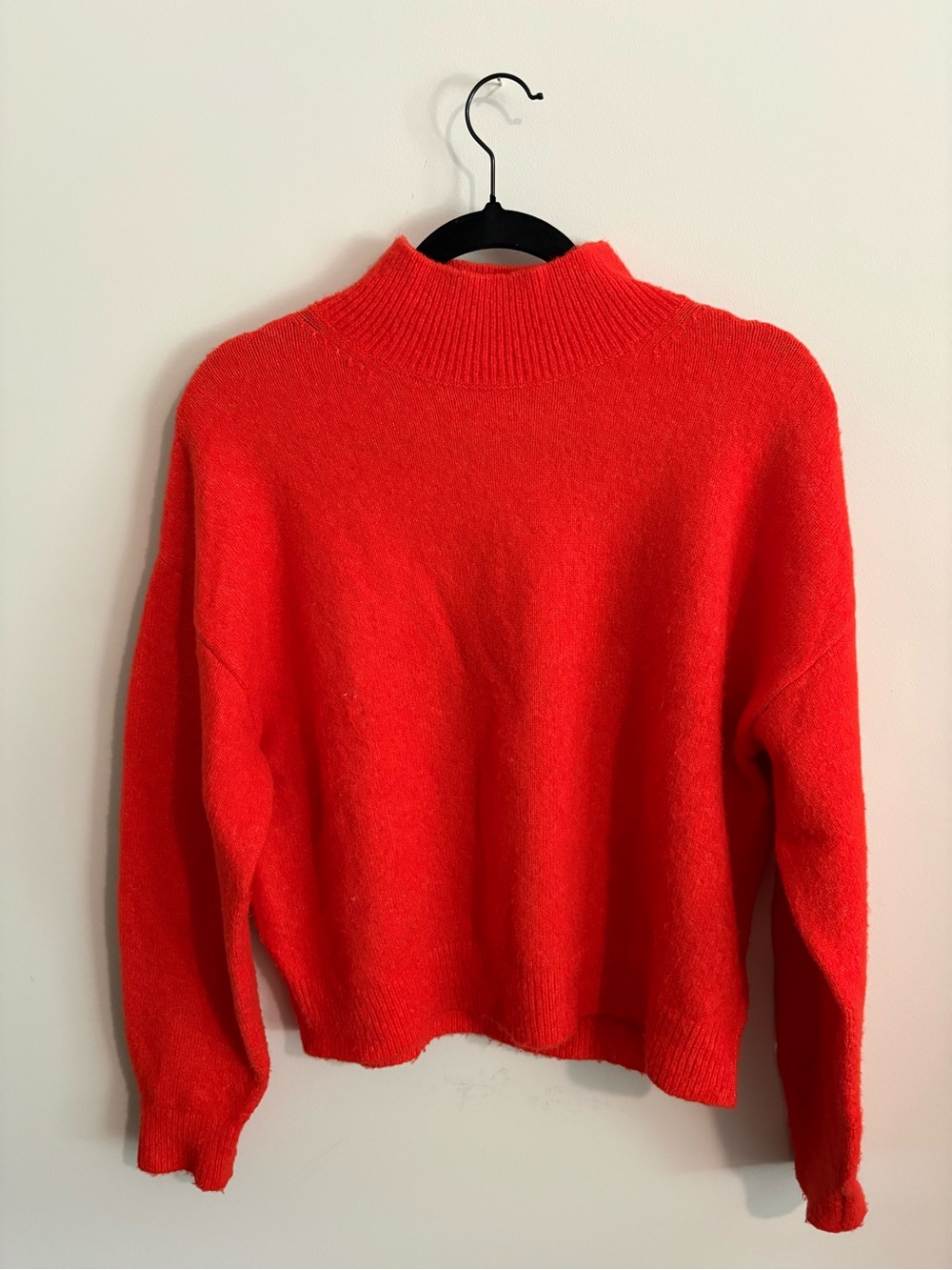 H&M Bright Red Mock Neck Sweater